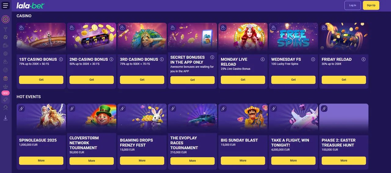 Het reguliere bonussysteem van Lala Bet Casino – cadeaus voor activiteit